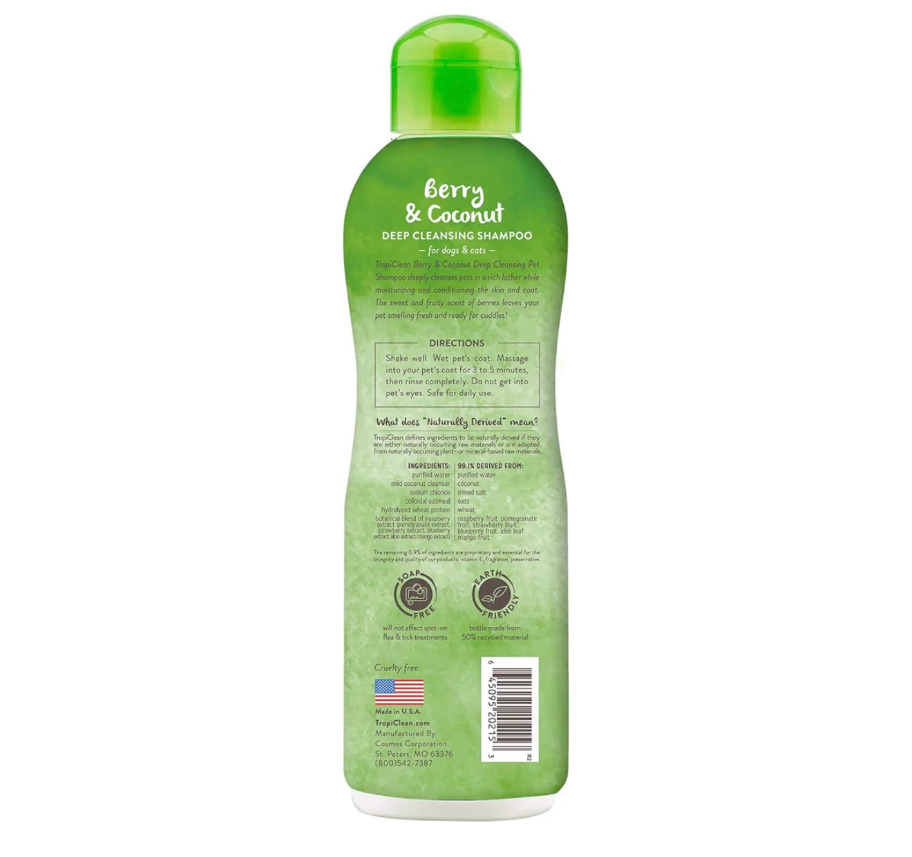 TropiClean Berry & Coconut Deep Cleansing Shampoo for Pets