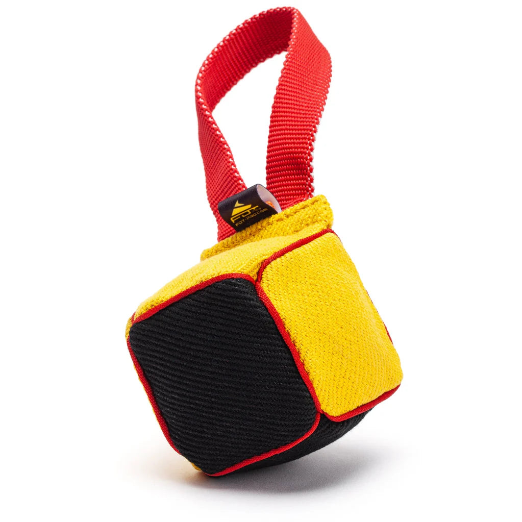 FDT Multi-Color French Linen Cube Tug Toy - with Squeaker OR with Handle