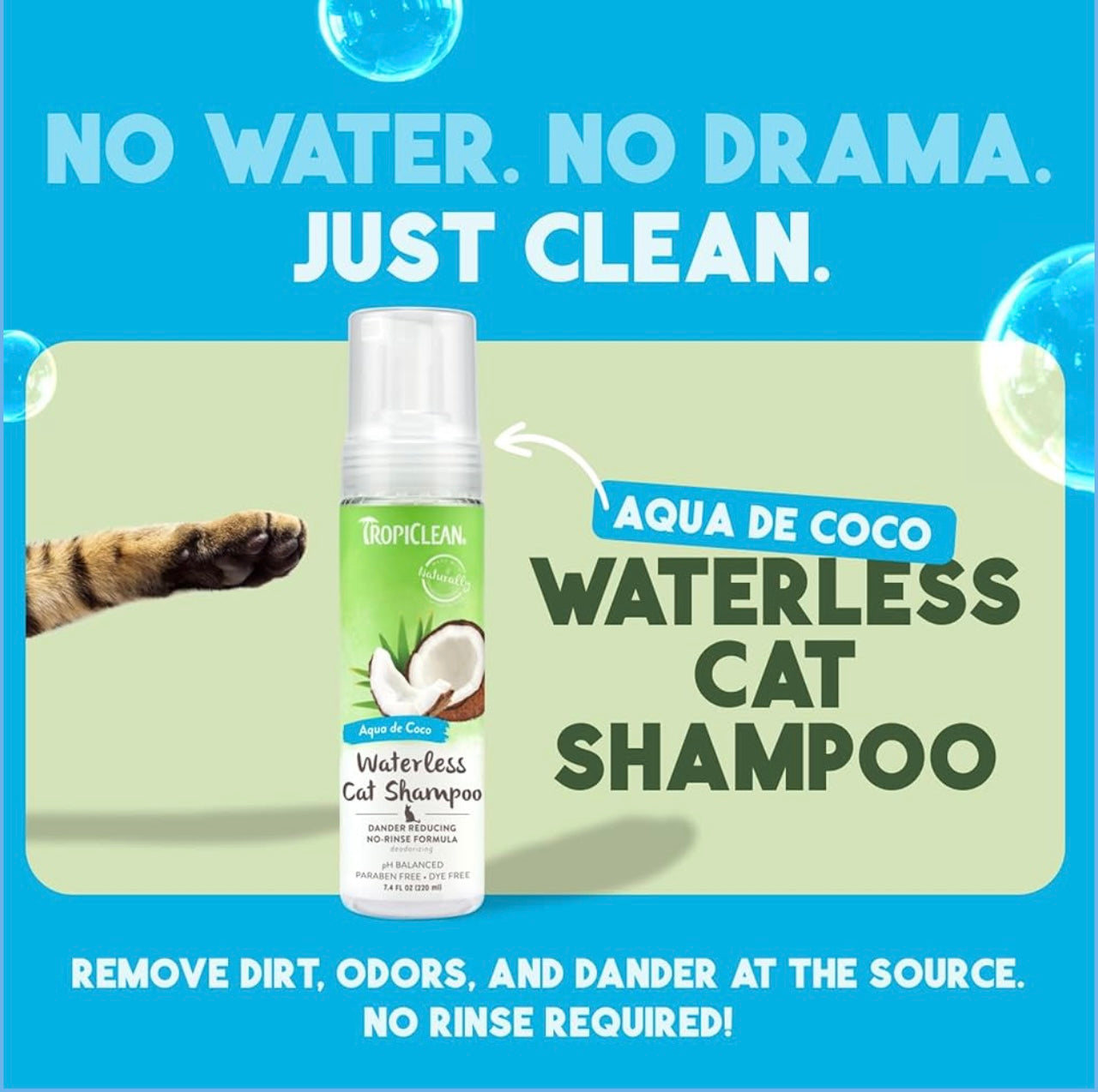 TropiClean Dander Reducing Waterless Cat Shampoo