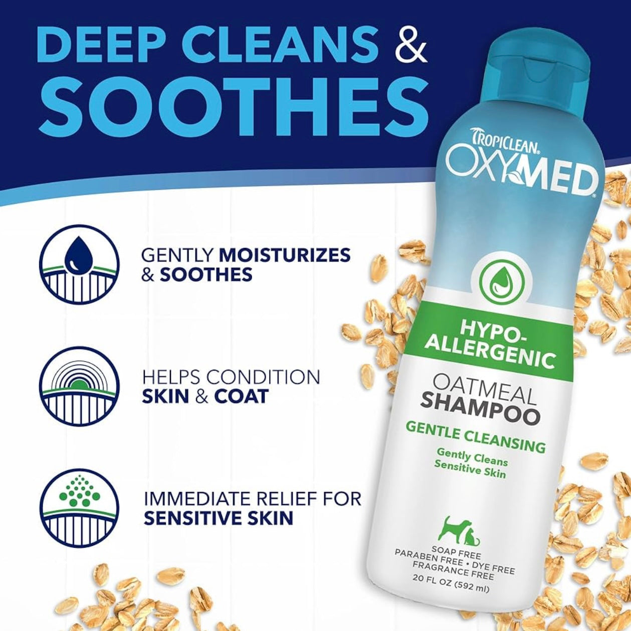 TropiClean OxyMed Hypoallergenic Shampoo for Pets