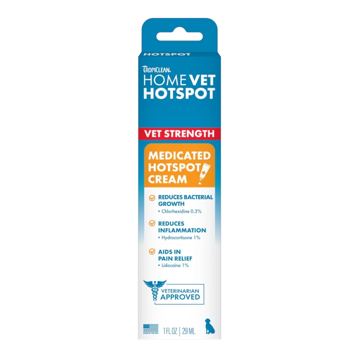 TropiClean HomeVet Hot Spot Cream for Dogs