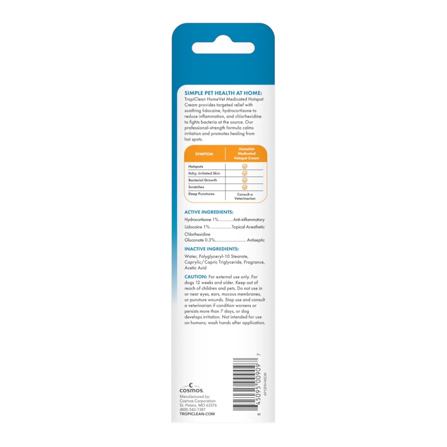 TropiClean HomeVet Hot Spot Cream for Dogs