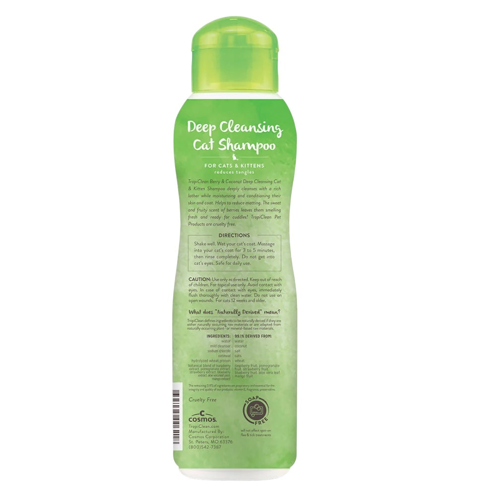 TropiClean Berry & Coconut Deep Cleansing Shampoo for Cats & Kittens