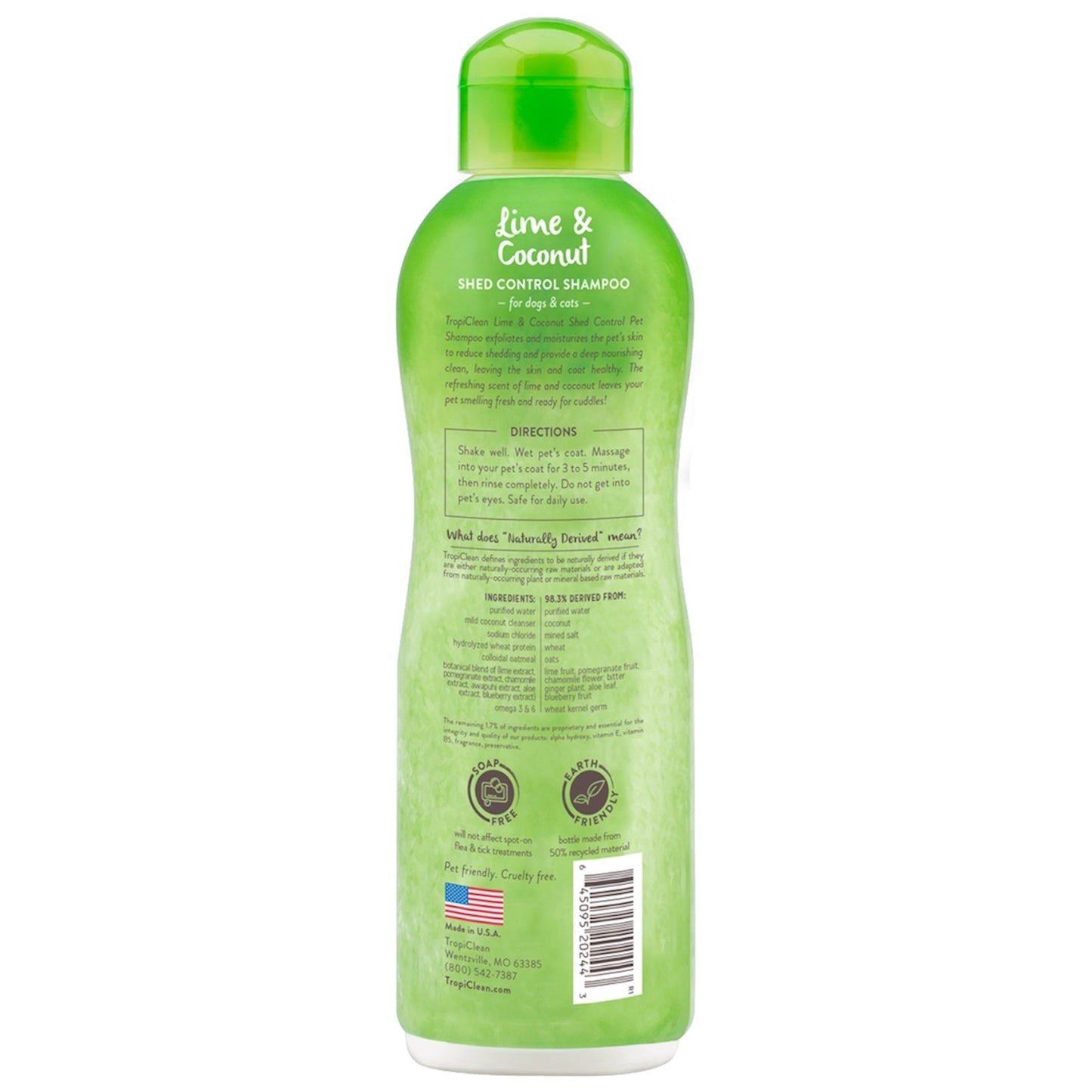 TropiClean Lime & Coconut Shed Control Shampoo for Pets