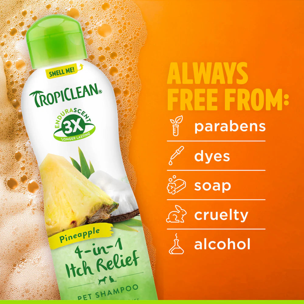 TropiClean EnduraScent™ Pineapple Itch Relief Pet Shampoo