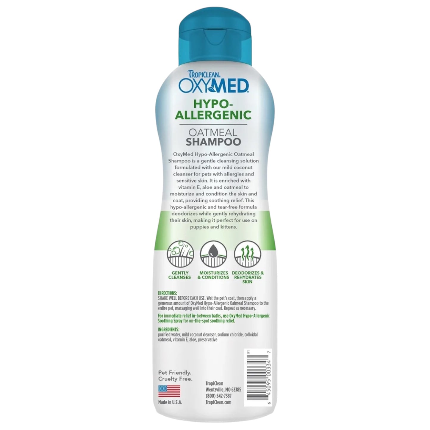 TropiClean OxyMed Hypoallergenic Shampoo for Pets