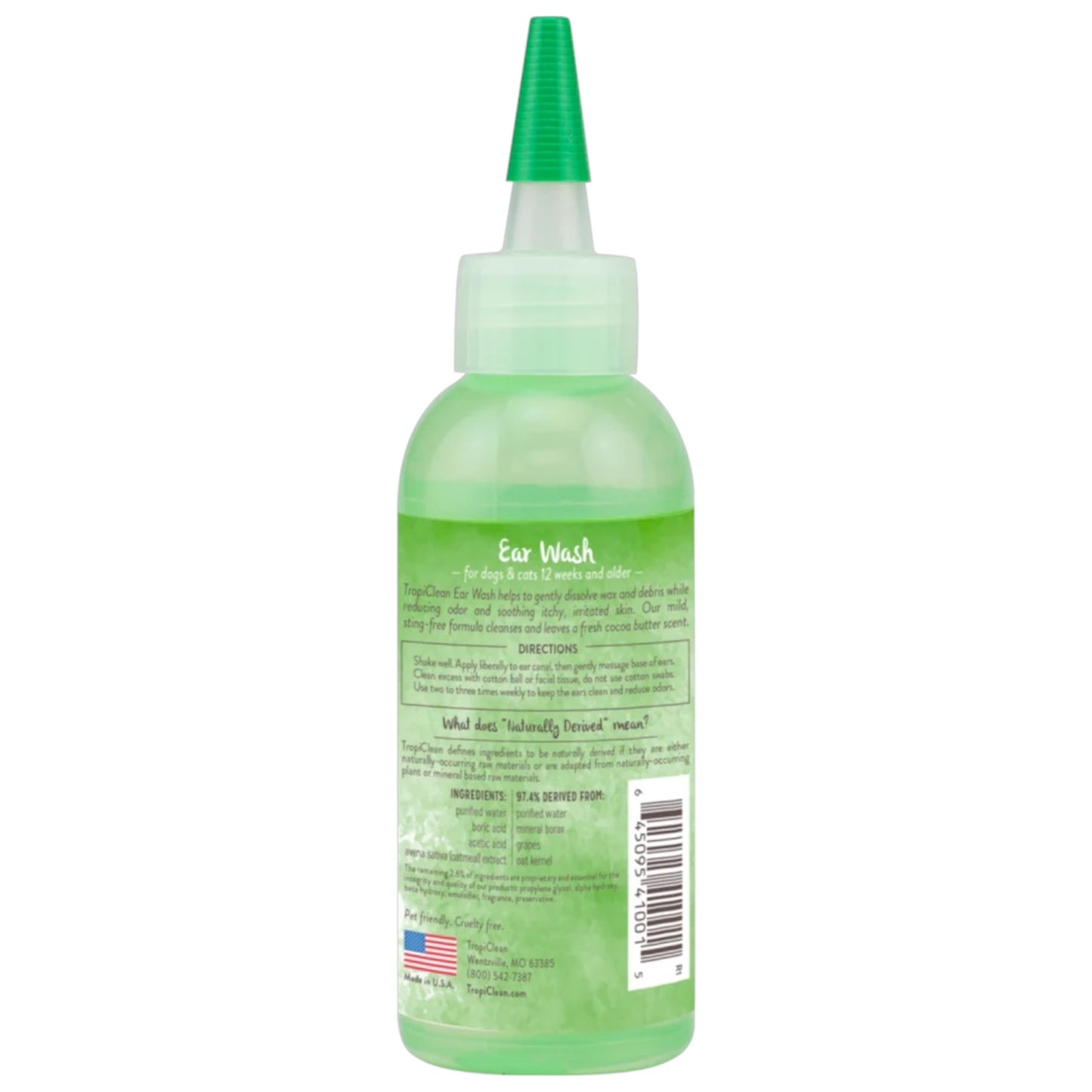 TropiClean Alcohol-Free Ear Wash for Dogs & Cats