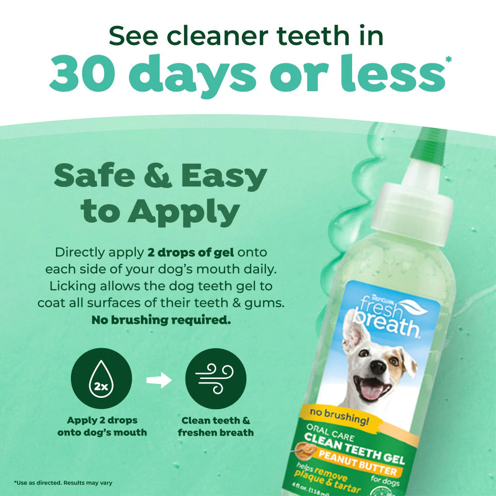 TropiClean Fresh Breath Peanut Butter Dental & Oral Care Gel for Dogs