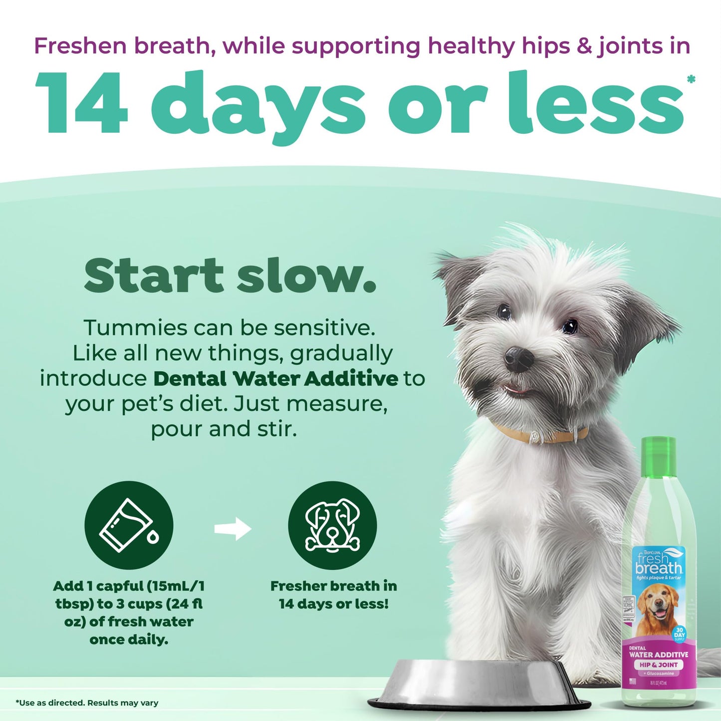 TropiClean Fresh Breath Oral Care Water Additive Plus Hip & Joint for Pets