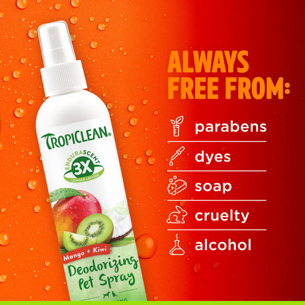 TropiClean EnduraScent Mango Kiwi Pet Deodorizing Spray