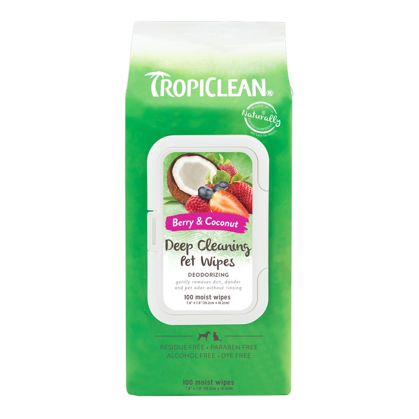 TropiClean Berry & Coconut Deep Cleaning Pet Wipes