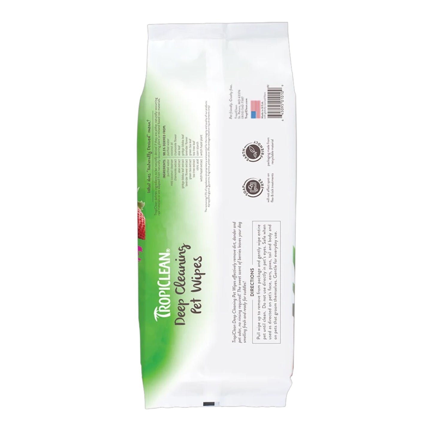 TropiClean Berry & Coconut Deep Cleaning Pet Wipes