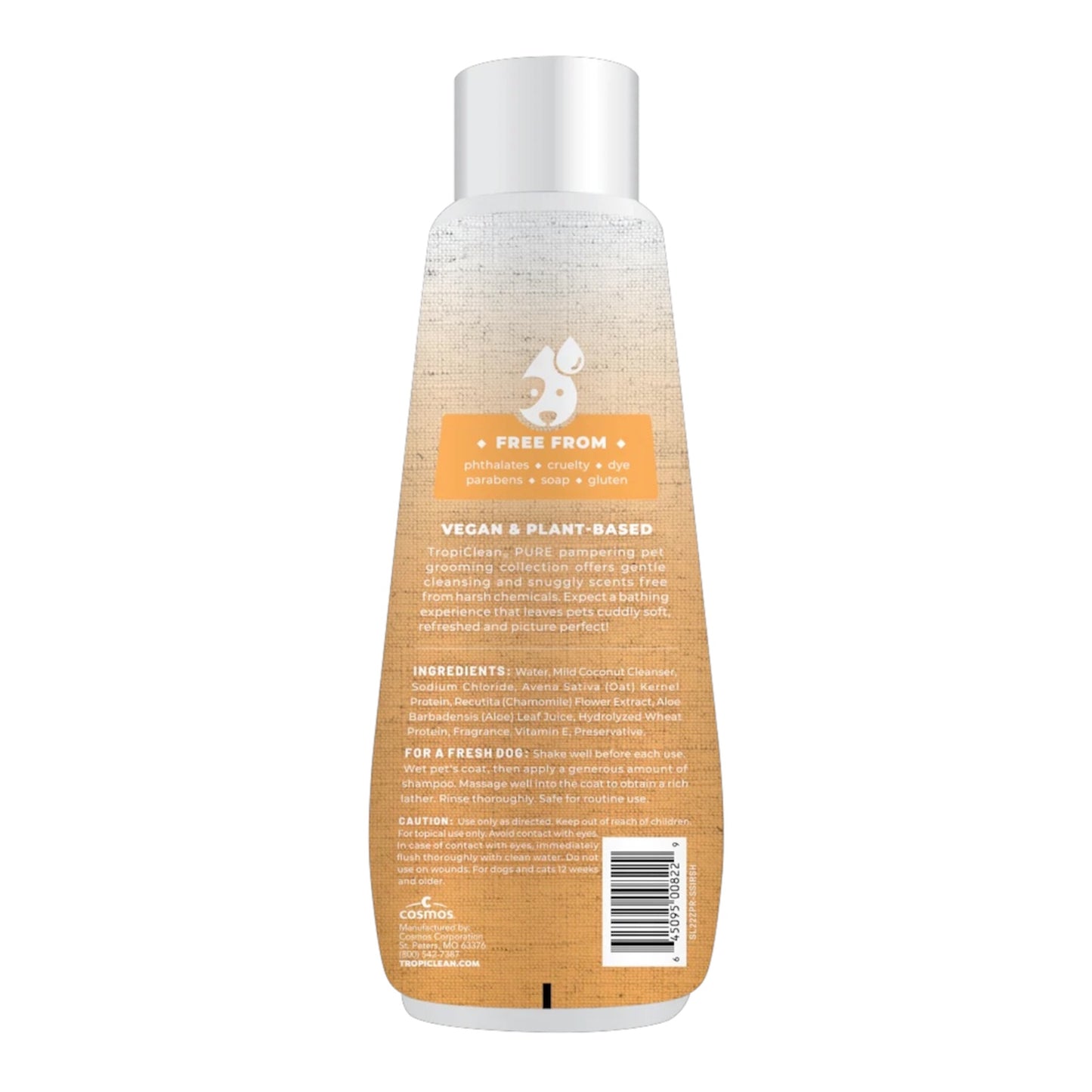 TropiClean PURE Sunset Summer Oatmeal Itch Relief Plant-Based Pet Shampoo