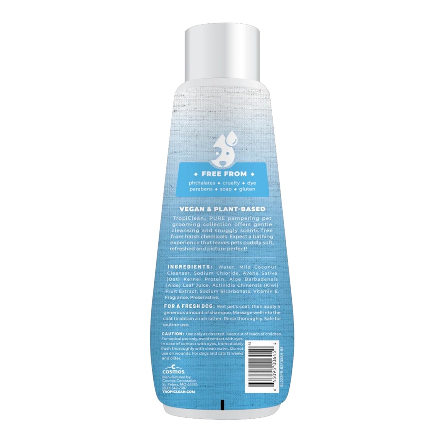 TropiClean PURE Breezy Fresh Deluxe 2-In-1 Plant-Based Dog Shampoo